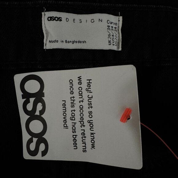 New ASOS Curve Wide Leg Cotton Lyocell High Waist Jeans Women's Plus Size 22 - Picture 3 of 7